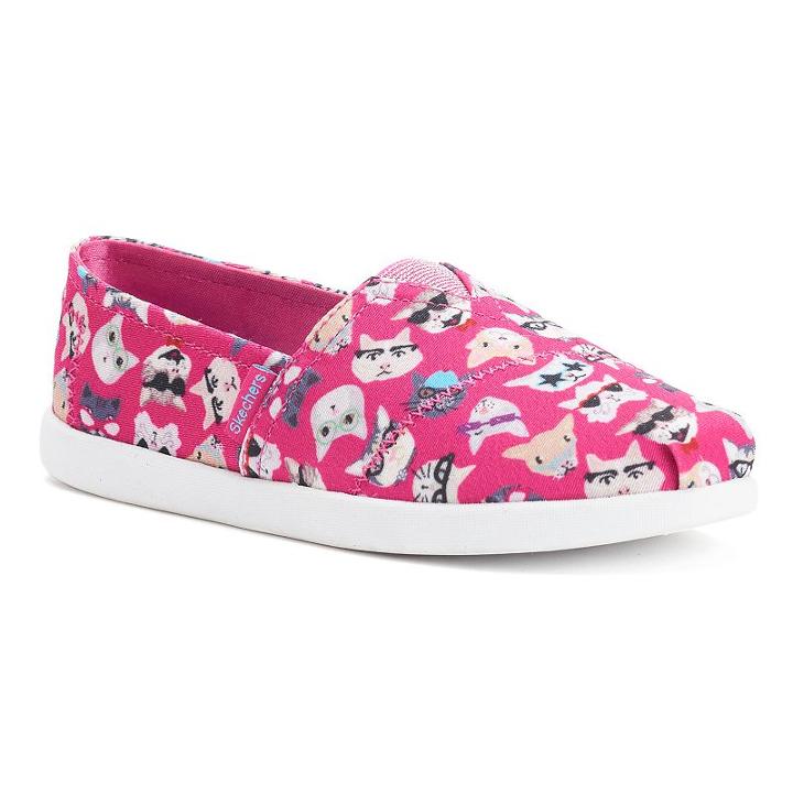 Skechers Bobs Plush Kitty Smarts Girls' Flats, Girl's, Size: 2, Light Grey