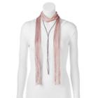 Mudd&reg; Striped Skinny Scarf & Bolo Necklace Set, Women's, Red Other