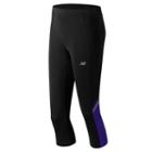 Women's New Balance Accelerate Capri Workout Leggings, Size: Small, Drk Purple