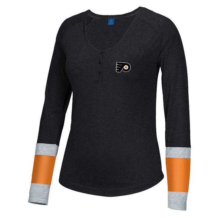 Women's Reebok Philadelphia Flyers Jersey Henley, Size: Large, Black