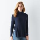 Women's Sonoma Goods For Life&trade; Mockneck Sweater, Size: Xs, Dark Blue