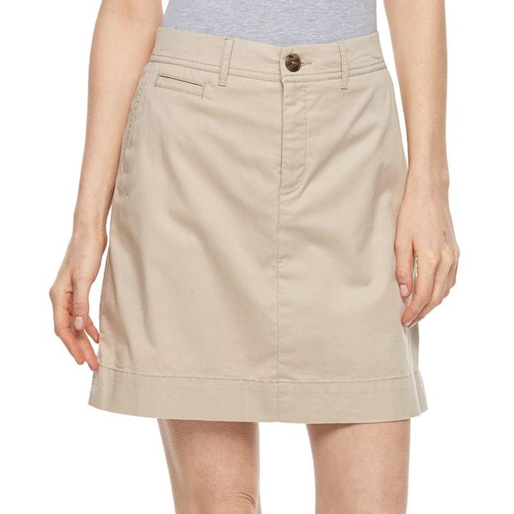 Women's Croft & Barrow&reg; Solid Twill Skort, Size: 12, Lt Beige