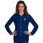 Women's Antigua Oklahoma City Thunder Dynasty Button-down Shirt, Size: Medium, Dark Blue