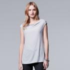 Women's Simply Vera Vera Wang Simply Separates Drapeneck Top, Size: Xl, Grey