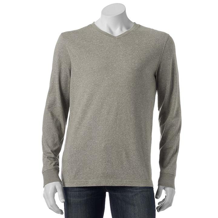 Men's Croft & Barrow&reg; Classic-fit Easy-care V-neck Tee, Size: Xl, Med Grey