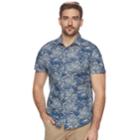 Men's Marc Anthony Slim-fit Stretch Woven Button-down Shirt, Size: Medium, Dark Blue