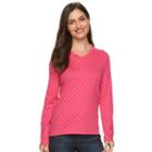 Women's Croft & Barrow&reg; Classic V-neck Tee, Size: Large, Med Pink