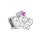 Disney Sterling Silver Crystal Crown Bead, Women's, Pink