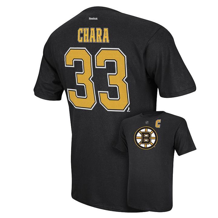 Men's Reebok Boston Bruins Zdeno Chara Player Tee, Size: Medium, Black
