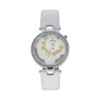 Akribos Xxiv Women's Fiora Diamond Leather Watch, White