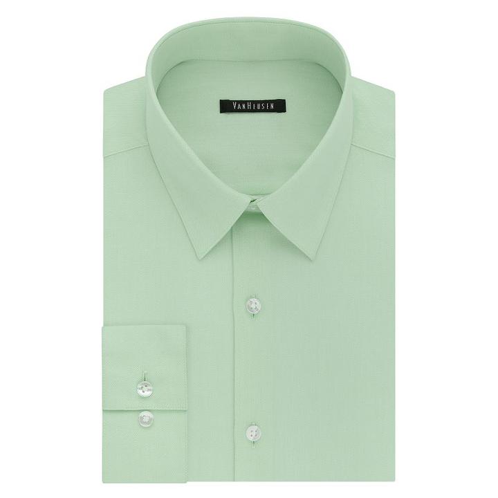 Men's Van Heusen Fresh Defense Slim-fit Dress Shirt, Size: 17-34/35, Green Oth