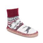 Women's Muk Luks Short Slipper Socks, Size: S-m, Dark Red