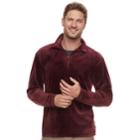 Men's Haggar Regular-fit In-motion Stretch Velour Quarter-zip Pullover, Size: Xxl, Drk Purple