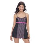 Women's A Shore Fit Hip Minimizer Printed Swimdress, Size: 14, Pink