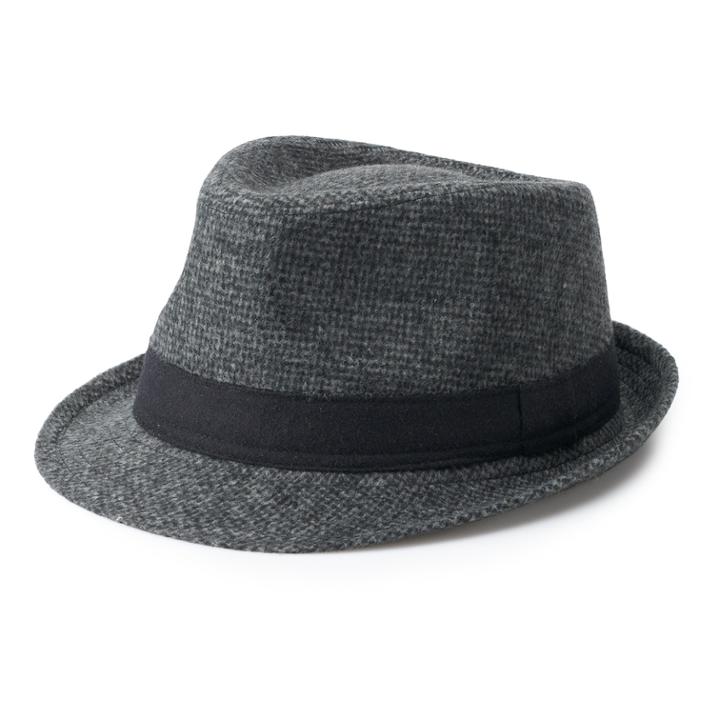 Men's Urban Pipeline&reg; Textured Cross-weave Fedora, Size: L/xl, Black