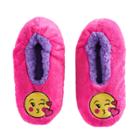Girls 4-16 Kiss Icon Face Patch Fuzzy Babba Slippers, Size: M-l, Pink
