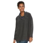 Women's Napa Valley Cowlneck Sweater Poncho, Size: L/xl, Grey (charcoal)