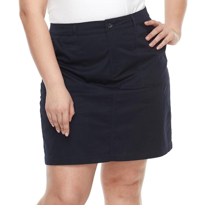 Plus Size Croft & Barrow&reg; Twill Skort, Women's, Size: 18 W, Blue (navy)
