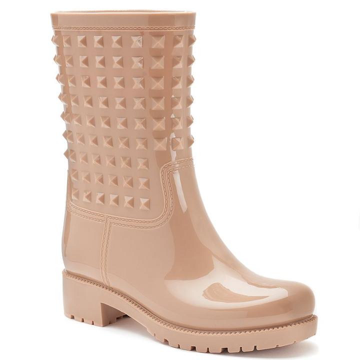 Bootsi Tootsi Studly Moto Juniors Water Resistant Rain Boots, Girl's, Size: 7, Beige Oth