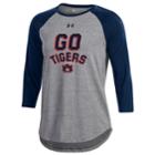 Women's Under Armour Auburn Tigers Charged Baseball Tee, Size: Small, Blue (navy)