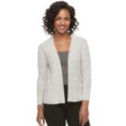 Women's Apt. 9&reg; Pointelle Striped Cardigan, Size: Large, Light Grey
