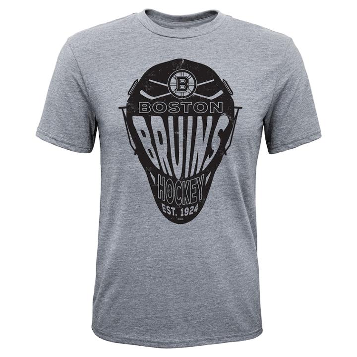 Boys 8-20 Boston Bruins Helmet Goals Tee, Size: L 14-16, Grey