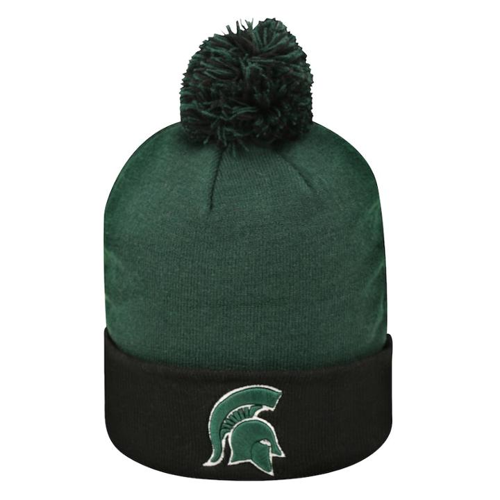 Adult Top Of The World Michigan State Spartans Pom Knit Hat, Men's, Dark Green