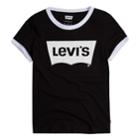 Girls 7-16 Levi's Retro Batwing Logo Ringer Tee, Size: Large, Black