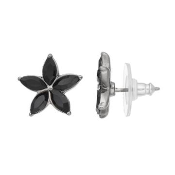 Simply Vera Vera Wang Black Flower Stud Earrings, Women's
