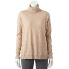 Women's Sonoma Goods For Life&trade; Boxy Turtleneck Sweater, Size: Large, Med Beige