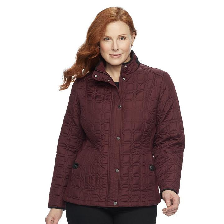 Plus Size Weathercast Quilted Midweight Jacket, Women's, Size: 1xl, Red