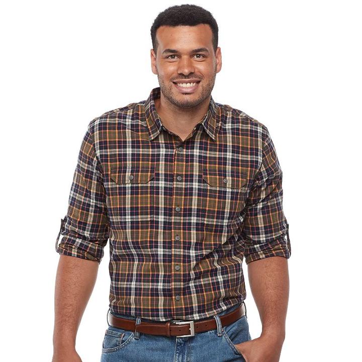 Big & Tall Croft & Barrow&reg; Regular-fit Stretch Outdoor Button-down Shirt, Men's, Size: 3xb, Green