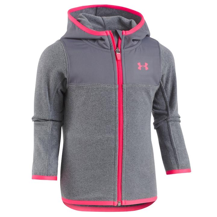 Girls 4-6x Under Armour Hundo Lightweight Fleece Hoodie, Size: 4, Oxford