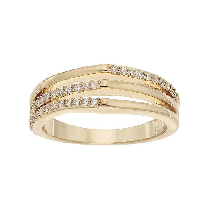 Lc Lauren Conrad Simulated Crystal 3-row Angular Ring, Women's, Gold