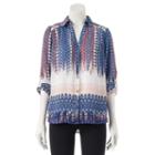 Juniors' Candie's&reg; Lattice Button Down Top, Girl's, Size: Medium, White Oth