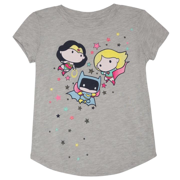 Girls 4-10 Jumping Beans&reg; Dc Comics Wonder Woman, Supergirl & Batgirl Graphic Tee, Size: 6x, Med Grey