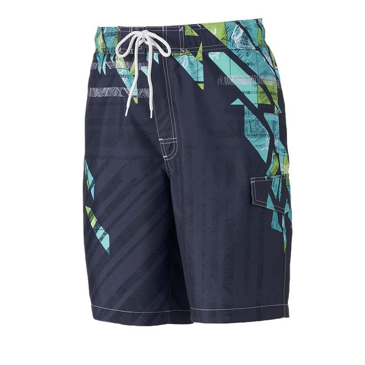 Men's Sonoma Goods For Life&trade; Shattered Microfiber Swim Trunks, Size: Xl, Dark Grey