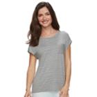 Women's Sonoma Goods For Life&trade; Striped Dolman Tee, Size: Large, Med Grey