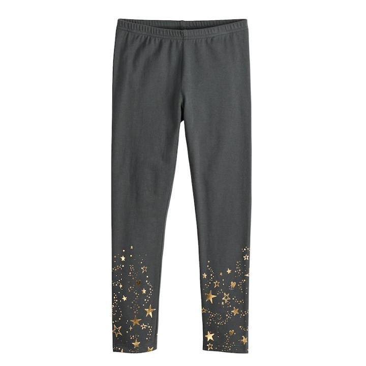 Girls 4-10 Jumping Beans&reg; Foiled Full-length Leggings, Size: 10, Dark Grey