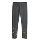 Girls 4-10 Jumping Beans&reg; Foiled Full-length Leggings, Size: 10, Dark Grey