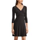 Women's Chaps Crossover Fit & Flare Dress, Size: Xs, Black