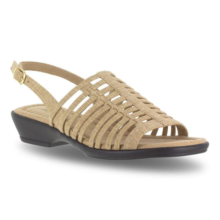 Easy Street Allure Women's Sandals, Size: Medium (8), Beig/green (beig/khaki)