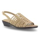 Easy Street Allure Women's Sandals, Size: Medium (8), Beig/green (beig/khaki)