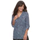 Women's Apt. 9&reg; Roll-tab Chiffon Tunic Top, Size: Large, Drk Purple