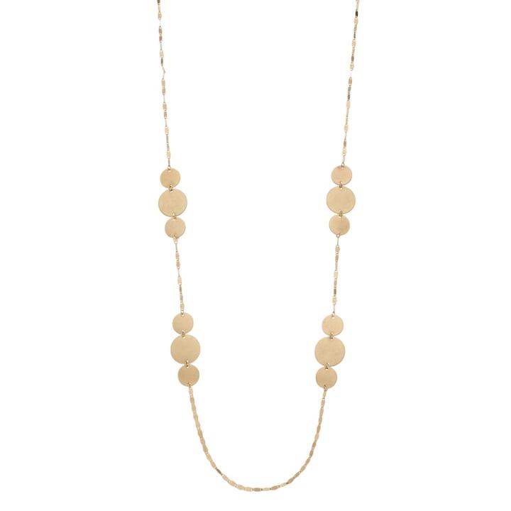 Smooth Round Disc Long Necklace, Women's, Gold