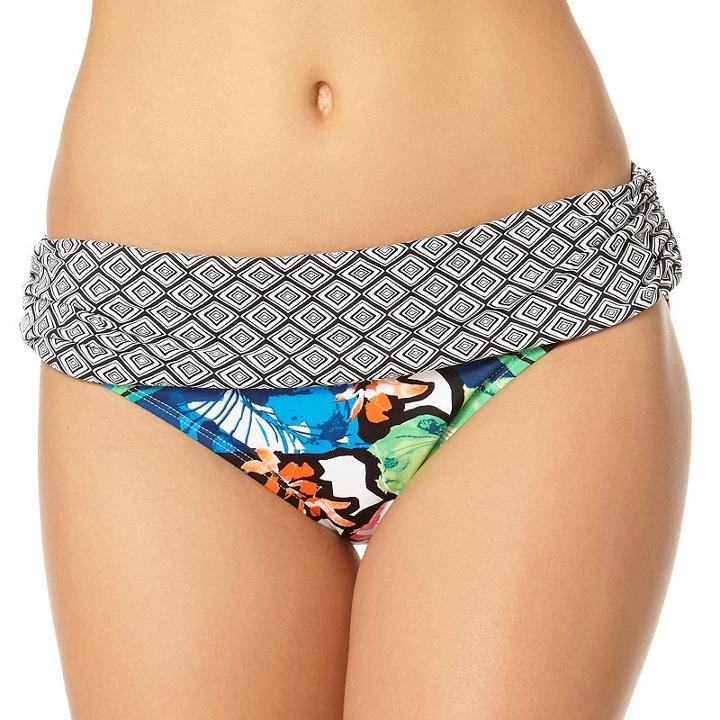 Women's Cole Of California Wild Heart Floral Bikini Bottoms, Size: Xl, Ovrfl Oth