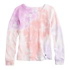 Girls 7-16 So&reg; Tie-dye French Terry Sweatshirt, Size: 14, White