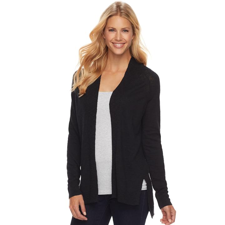 Women's Sonoma Goods For Life&trade; High-low Cardigan, Size: Xl, Black