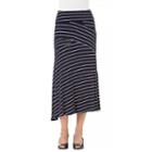 Women's Haggar Stripe Maxi Skirt, Size: Large, Dark Blue