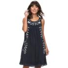 Women's Sonoma Goods For Life&trade; Embroidered Shift Dress, Size: Xl, Blue (navy)